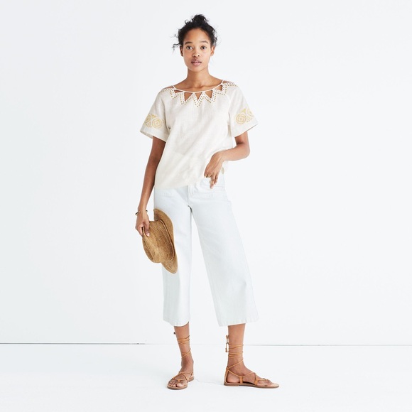 NWT Madewell Women’s Eyelet Peekaboo Top - Picture 8 of 8